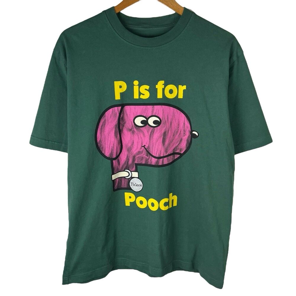 Palace Pets Are Key Mens L Shirt P Is For Pooch Logo Green Tee FW22 Streetwear